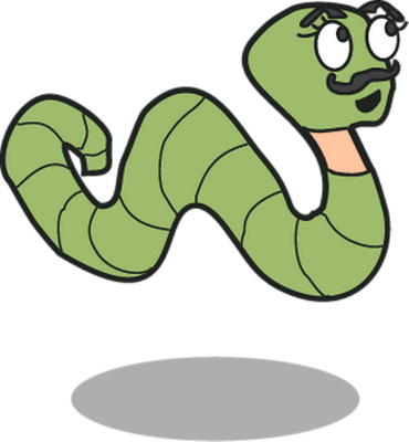 ver - animal rampant - animaux - smiley émoticône émoji cartoon clipart illustration - artémotic