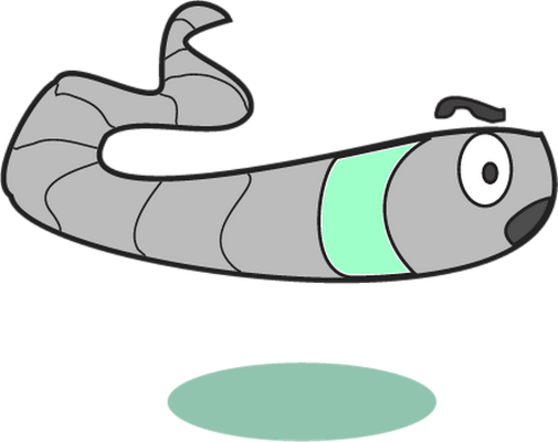 ver - animal rampant - animaux - smiley émoticône émoji cartoon clipart illustration - artémotic