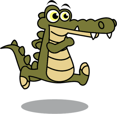 crocodile - animal rampant - animaux - smiley émoticône émoji cartoon clipart illustration - artémotic