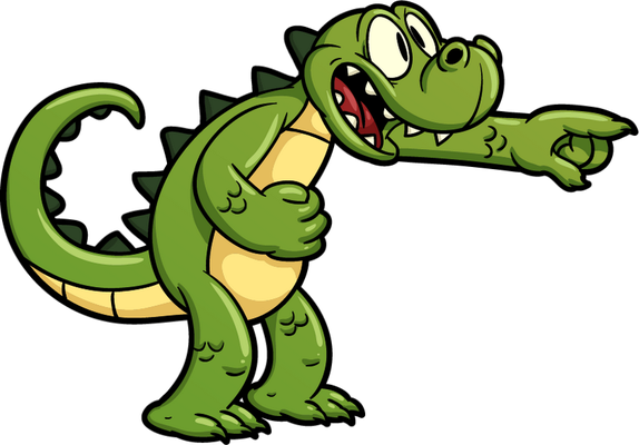 crocodile - animal rampant - animaux - smiley émoticône émoji cartoon clipart illustration - artémotic