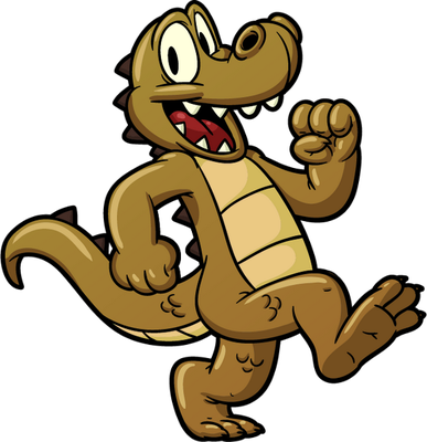 crocodile - animal rampant - animaux - smiley émoticône émoji cartoon clipart illustration - artémotic
