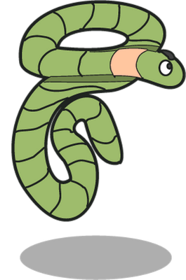 ver - animal rampant - animaux - smiley émoticône émoji cartoon clipart illustration - artémotic