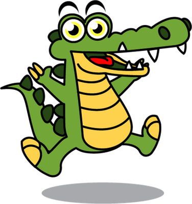 crocodile - animal rampant - animaux - smiley émoticône émoji cartoon clipart illustration - artémotic