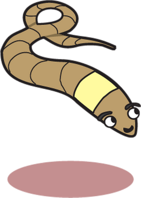 ver - animal rampant - animaux - smiley émoticône émoji cartoon clipart illustration - artémotic