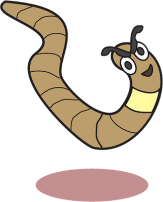 ver - animal rampant - animaux - smiley émoticône émoji cartoon clipart illustration - artémotic