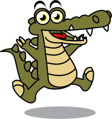 crocodile - animal rampant - animaux - smiley émoticône émoji cartoon clipart illustration - artémotic