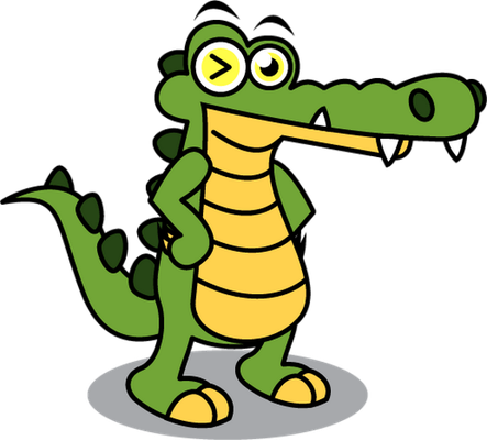crocodile - animal rampant - animaux - smiley émoticône émoji cartoon clipart illustration - artémotic