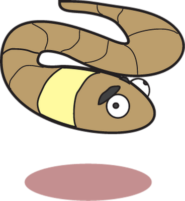 ver - animal rampant - animaux - smiley émoticône émoji cartoon clipart illustration - artémotic