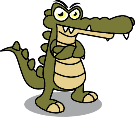 crocodile - animal rampant - animaux - smiley émoticône émoji cartoon clipart illustration - artémotic