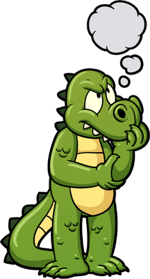 crocodile - animal rampant - animaux - smiley émoticône émoji cartoon clipart illustration - artémotic