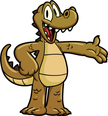 crocodile - animal rampant - animaux - smiley émoticône émoji cartoon clipart illustration - artémotic