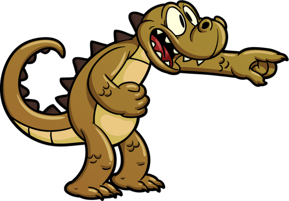 crocodile - animal rampant - animaux - smiley émoticône émoji cartoon clipart illustration - artémotic