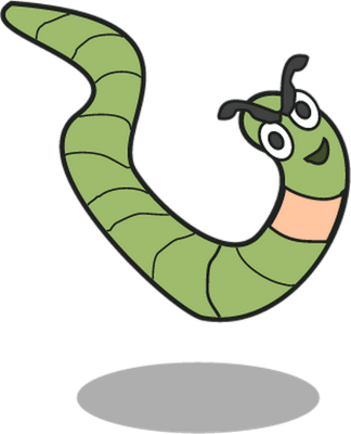 ver - animal rampant - animaux - smiley émoticône émoji cartoon clipart illustration - artémotic