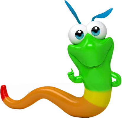 ver - animal rampant - animaux - smiley émoticône émoji cartoon clipart illustration - artémotic
