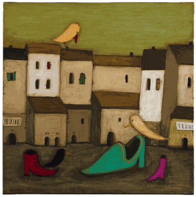 Schuhpaarade · Acryl/Leinwand · 60x60cm