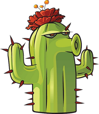 cactus [Plants vs Zombies] - nature - environnement - smiley émoticône émoji cartoon clipart illustration - artémotic