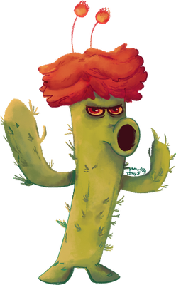 cactus [Plants vs Zombies] - nature - environnement - smiley émoticône émoji cartoon clipart illustration - artémotic