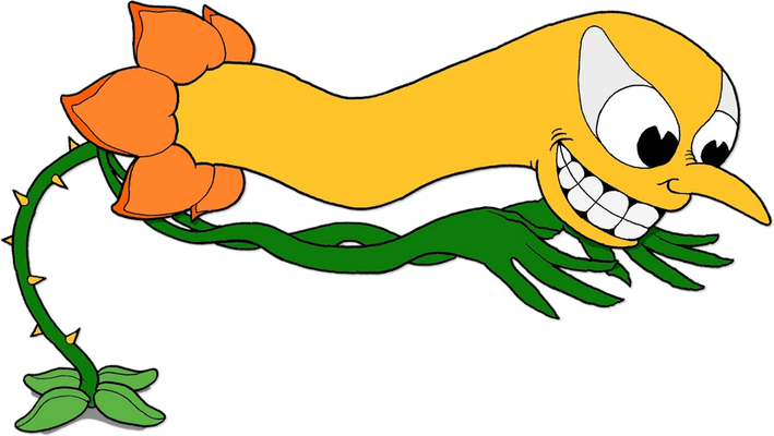 Cagney Carnation [Cuphead] - nature - environnement - smiley émoticône émoji cartoon clipart illustration - artémotic