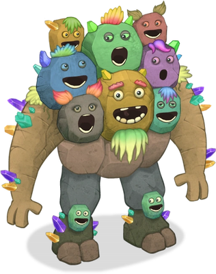 Quarrister [My Singing Monsters] - nature - environnement - smiley émoticône émoji cartoon clipart illustration - artémotic