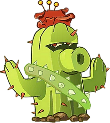 cactus [Plants vs Zombies] - nature - environnement - smiley émoticône émoji cartoon clipart illustration - artémotic