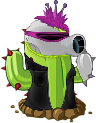 cactus [Plants vs Zombies] - nature - environnement - smiley émoticône émoji cartoon clipart illustration - artémotic