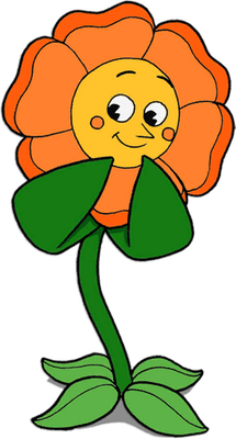 Cagney Carnation [Cuphead] - nature - environnement - smiley émoticône émoji cartoon clipart illustration - artémotic