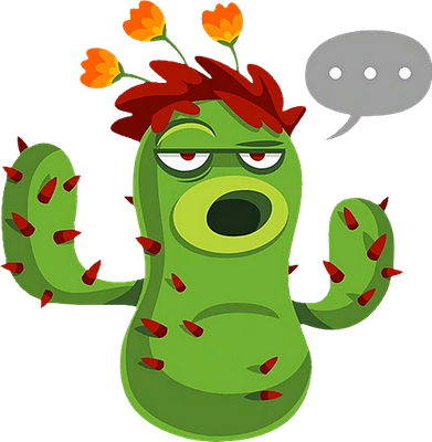 cactus [Plants vs Zombies] - nature - environnement - smiley émoticône émoji cartoon clipart illustration - artémotic