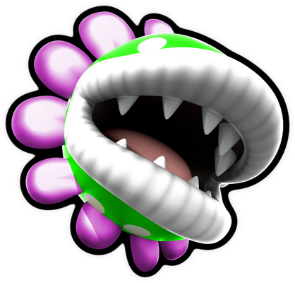 Petey Piranha [Super Mario] - nature - environnement - smiley émoticône émoji cartoon clipart illustration - artémotic
