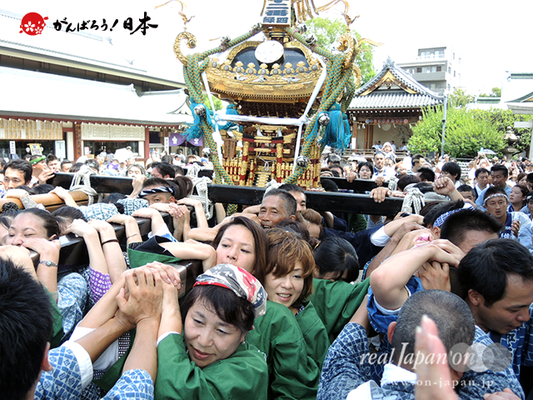 亀戸天神社例大祭：十二番〈緑四天神講〉2014.08.24　　Ⓒreal Japan'on!：ktj14-024