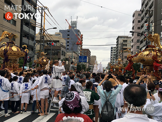 【牛嶋神社祭礼 (2016.09.18) 亀沢四丁目町会】亀沢四丁目、亀沢三丁目、石原三丁目、石原四丁目の4町会による鉢合わせ