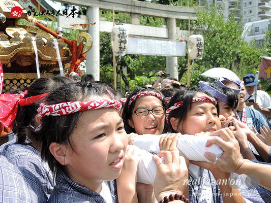 亀戸天神社例大祭：十七番〈両四天神講〉子供神輿　2014.08.24　Ⓒreal Japan'on!：ktj14-036