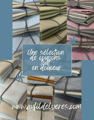 Création AU FIL DE L YERES, lin, broderie, point de croix, création artisanale, fiche, kit, Normandie