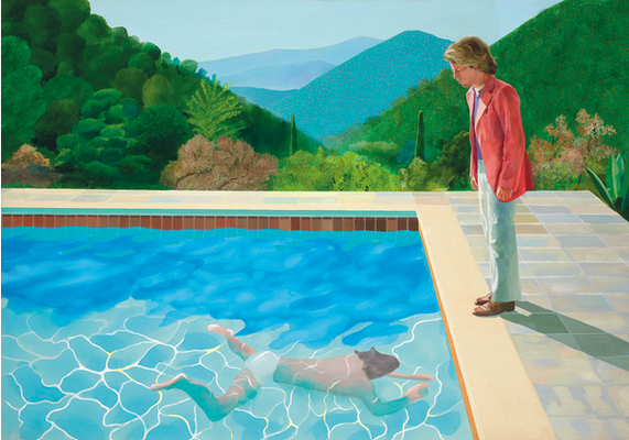 David Hockney "Portrait of an Artist (Pool with Two Figures)" 1972 Acrylic on canvas 213.36 x 304.8 cm (84 x 120 Inches) © David Hockney Photo Credit: Art Gallery of New South Wales / Jenni Carter 