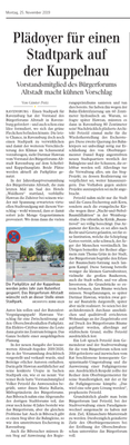 Artikel aus der Ravensburger Lokalsausgabe der Schwäbischen Zeitung vom 25. 11. 2019 von Günther Peitz