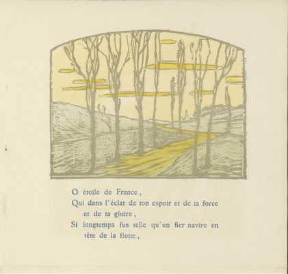 Ode à la France, un des trois bois en couleurs, 1917