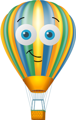 montgolfière - transport - sciences et techniques - smiley émoticône émoji cartoon clipart illustration - artémotic