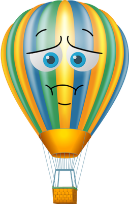 montgolfière - transport - sciences et techniques - smiley émoticône émoji cartoon clipart illustration - artémotic