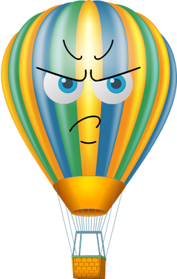 montgolfière - transport - sciences et techniques - smiley émoticône émoji cartoon clipart illustration - artémotic