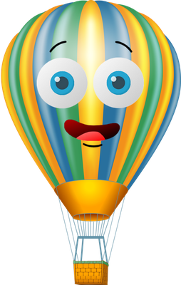 montgolfière - transport - sciences et techniques - smiley émoticône émoji cartoon clipart illustration - artémotic