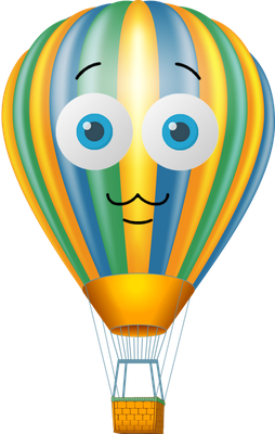 montgolfière - transport - sciences et techniques - smiley émoticône émoji cartoon clipart illustration - artémotic