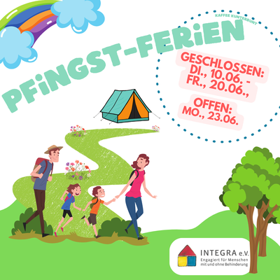 Grafik mit Info über Schließzeiten in den Pfingstferien