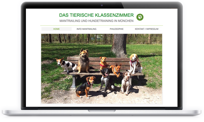 Hundetraining und Mantrailing aus München. Erster Internetauftritt der jungen Hundetrainierin. Responsive.