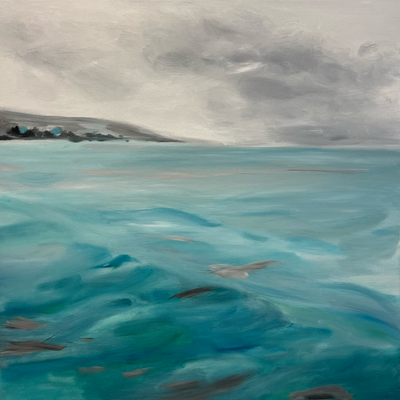Zürisee, Oel auf Leinwand, 70x70 cm, 2025