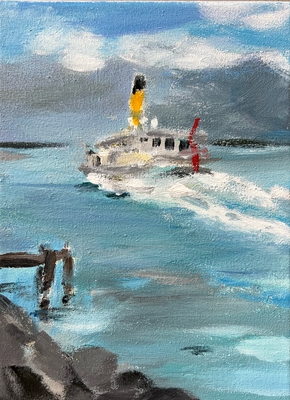 Fahrt ins Blaue, Acryl auf Leinwand, 2023