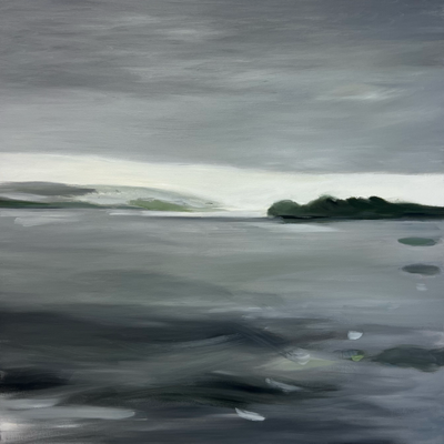 Zürisee, Oel auf Leinwand, 70x70 cm, 2025