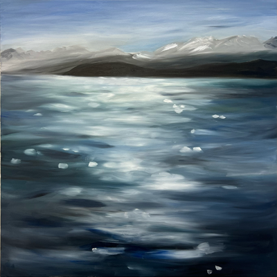 Zürisee, Oel auf Leinwand, 70x70 cm, 2025