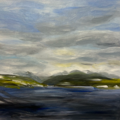 Zürisee Oel auf Leinwand, 70x70 cm, 2025