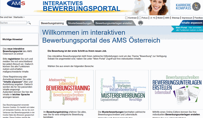 AMS Bewerbungsportal 