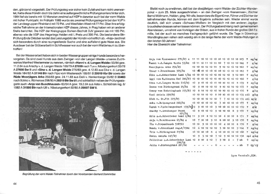 Bericht über die 39. vorm-Walde-Auslese 1985 aus dem VGM-Mitteilungsblatt Nr. 31 von Februar 1986