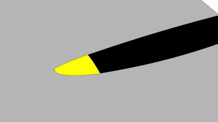 Option 2 - Elliptical aligned along chord/4